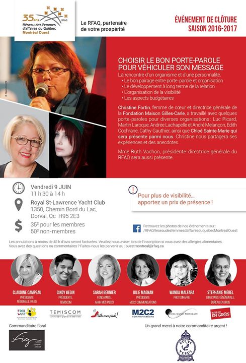 RFAQ Montréal Ouest Événement de clôture 9 juin 2017