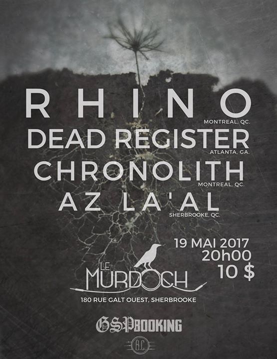 Rhino / Dead Register(atlanta,usa) / Chronolith / Az La'al
