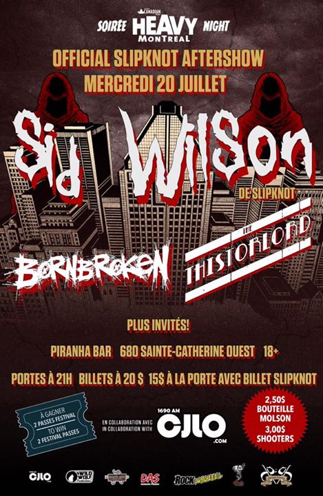 Sid Wilson de Slipknot (Aftershow officiel du spectacle de Slipknot) Soirée Heavy Montréal Night