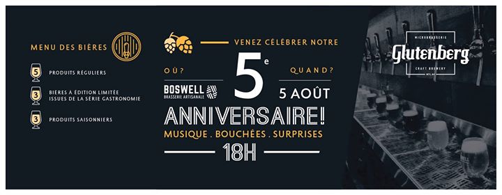 Soirée 5e anniversaire Glutenberg