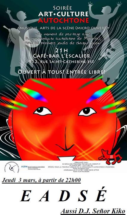 Soirée ART • CULTURE autochtone, 3 mars / Native ART • CULTURE evening, March 3rd