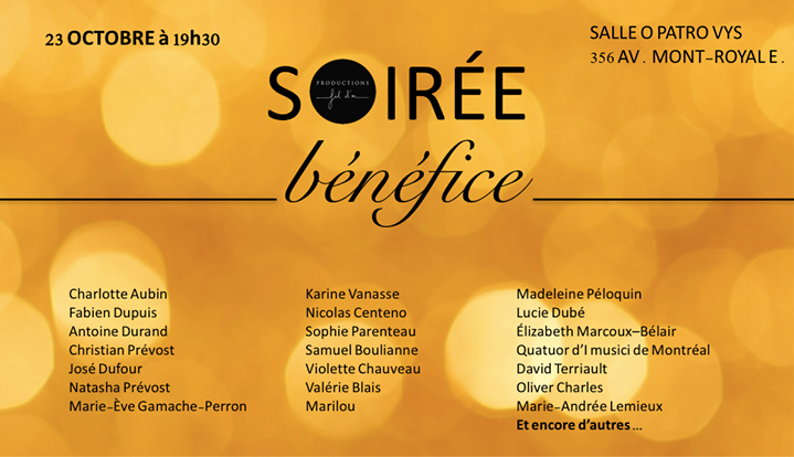 Soirée bénéfice - Productions Fil d'or
