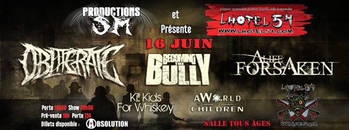 Soirée Métal Core Obliterate Becoming Alf KKFW AWOC Hotel54