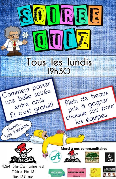 Soirée Quiz du Bistro Le Ste-Cath