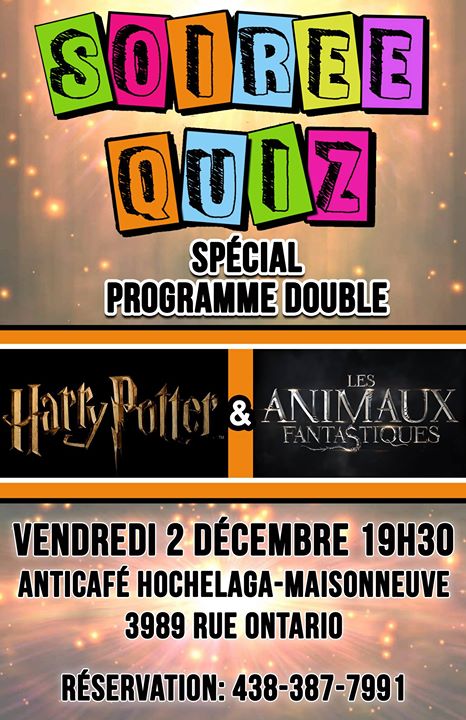 Soirée Quiz: Harry Potter & Les Animaux fantastiques