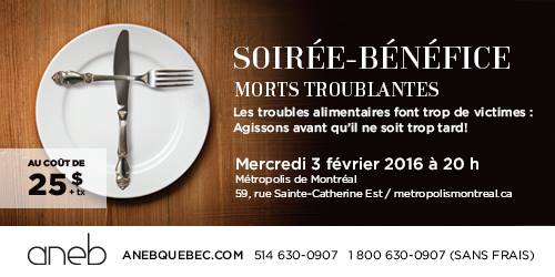 Soirée bénéfice d'Anorexie et Boulimie Québec (ANEB)