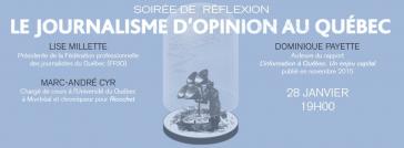 Soirée de réflexion sur le journalisme d'opinion au Québec - Revue L'Esprit libre
