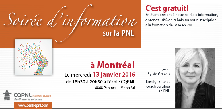 Soirées d'information sur notre parcours PNL