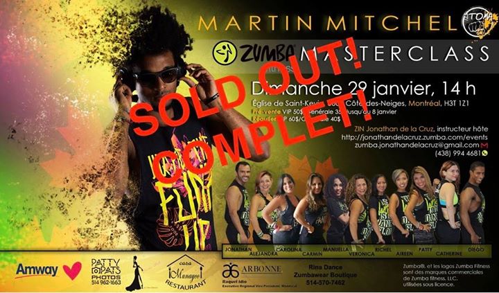 SOLD OUT Zumba Masterclass avec Martin Mitchel Montreal