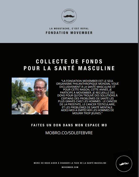 Sortie Movember avec mon chien!