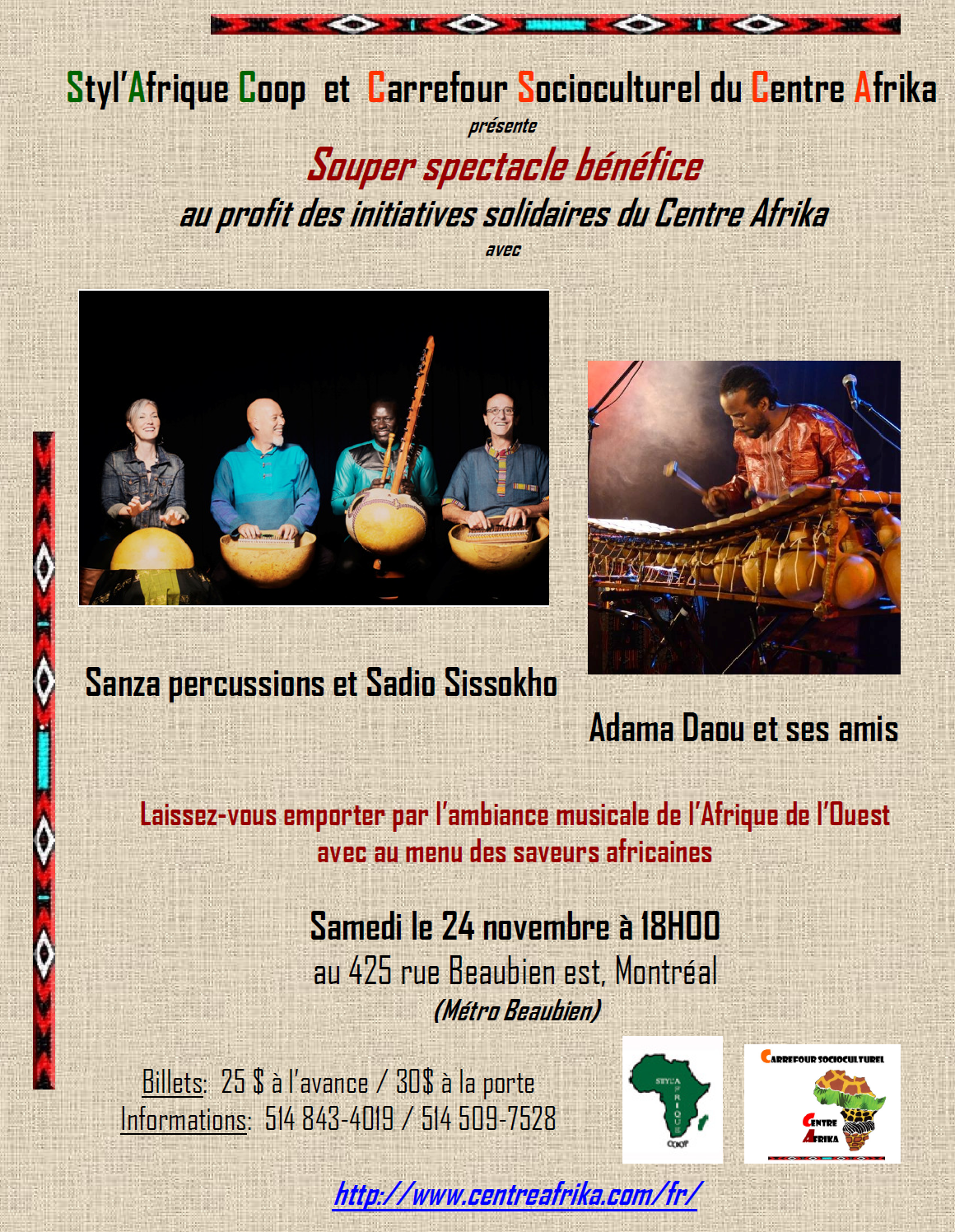 Souper-spectacle bénéfice au profit des activités solidaires du Centre Afrika