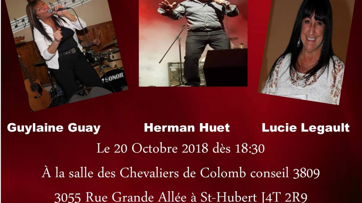 Spectacle Country: Guylaine Guay, Herman Huet, Lucie Legault