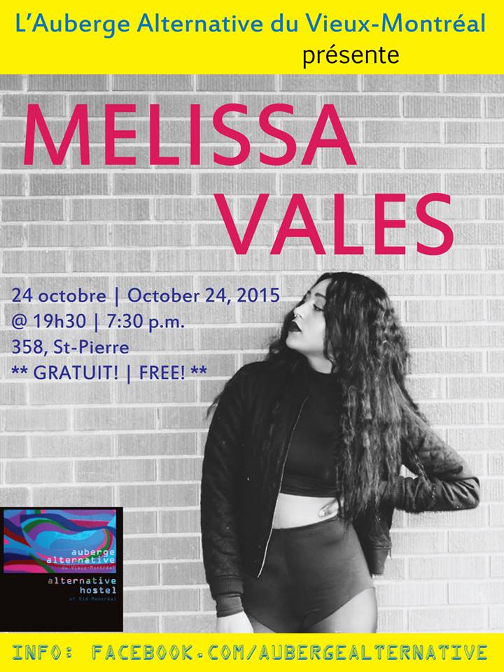 Spectacle de MELISSA VALES | Auberge Alternative du Vieux-Montréal