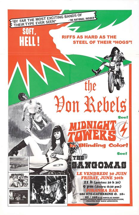 The Von Rebels, Midnight Towers, and The Sangomas