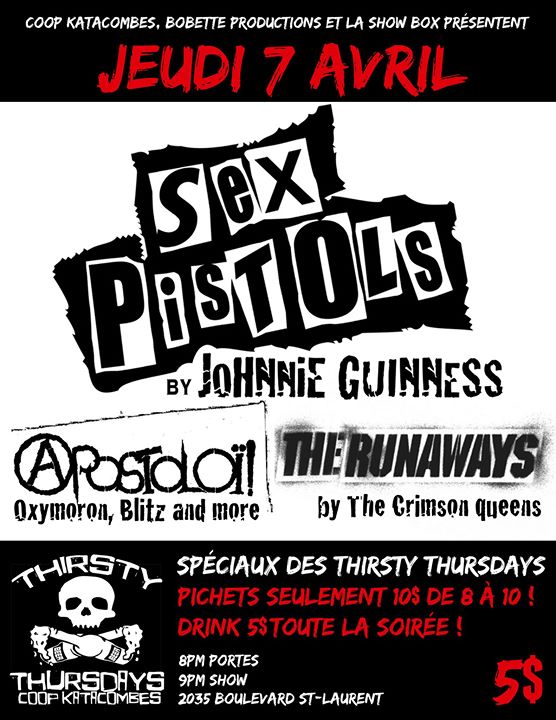 Thirsty Thursday - Sex Pistols, Runaways, Blitz