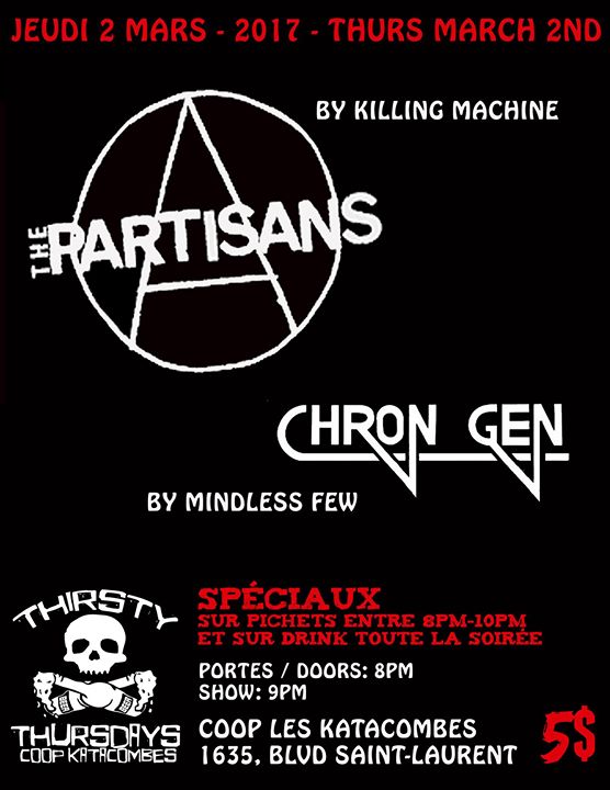 Thirsty Thursday vol 5 - The Partisans, Chron gen tributes