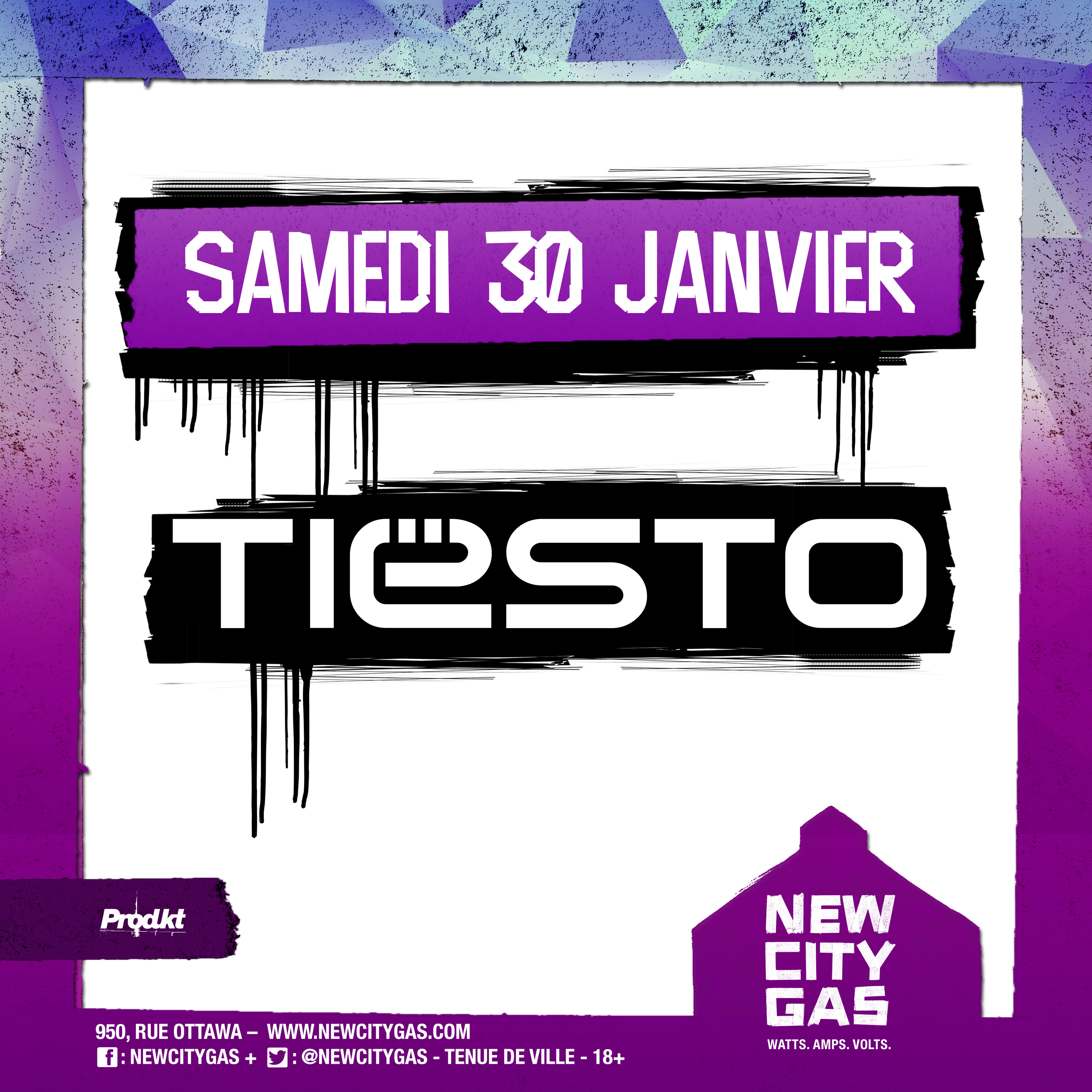 Tiesto au New City Gas - Samedi 30 Janvier