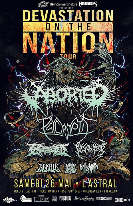 Tournée Devastation on the Nation avec Aborted et + / Montréal