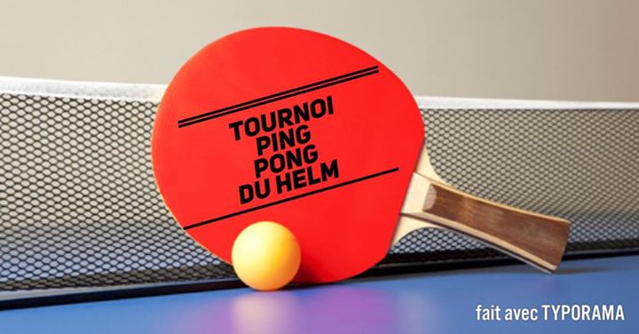 Tournoi ping pong - Dimanche 29 Janvier - HELM