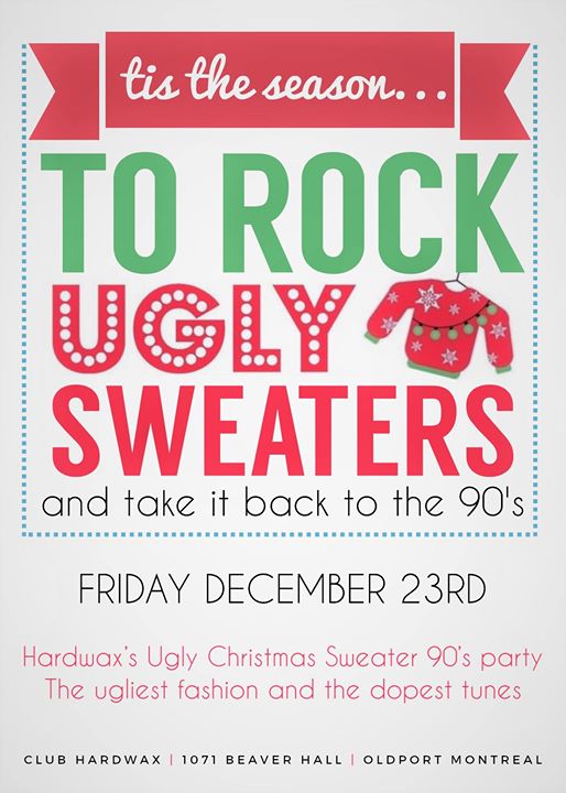 Ugly Christmas Sweater 90's Party