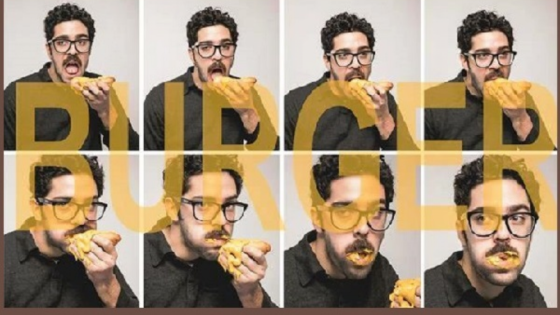 Un hamburger, avec moutarde et choux