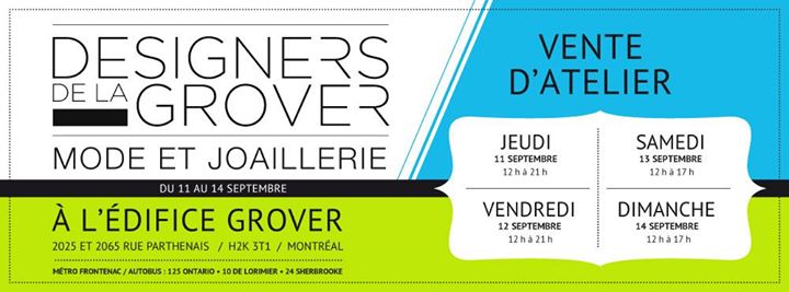 Vente d'atelier des Designers de la Grover