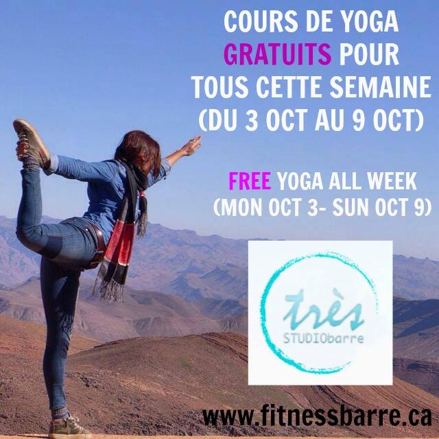 Yoga gratuit du 3 oct au 9 oct