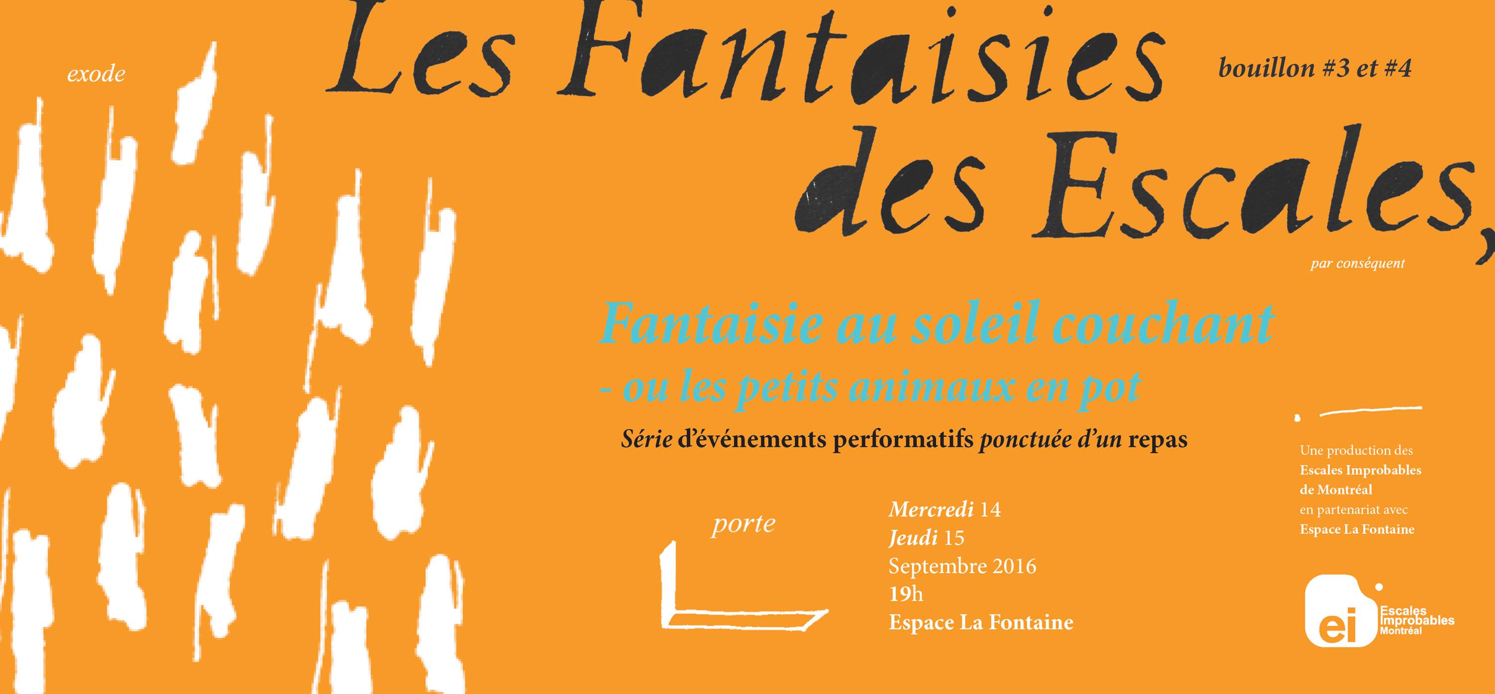 Les Escales improbables : Fantaisie au soleil couchant ou les petits animaux en pot