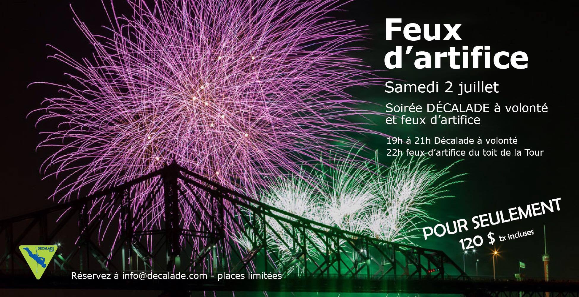 Combo décalade et feux d'artifices
