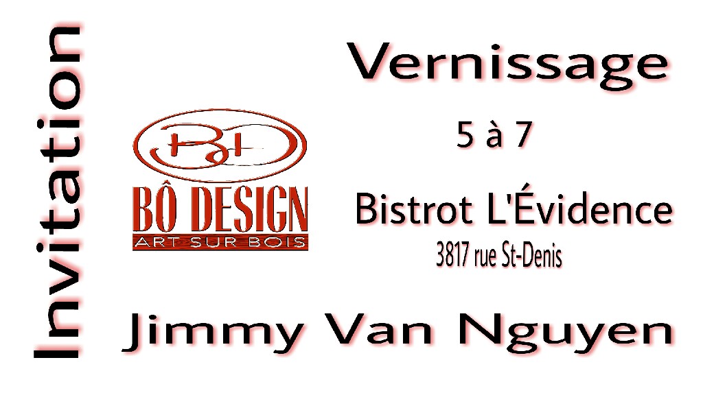 Vernissage de Bô Design. Artiste Jimmy Van Nguyen