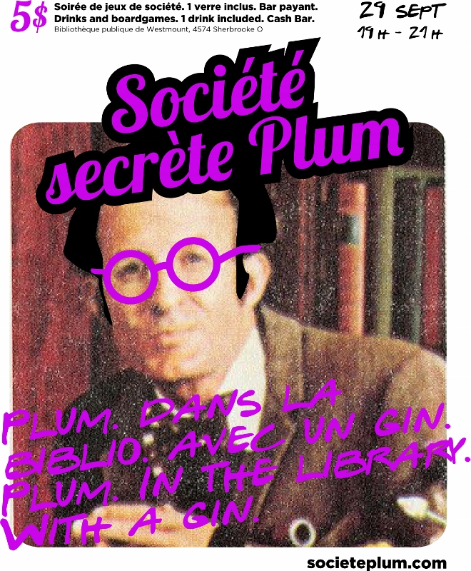Soirée de jeux (18+) – Société secrète Plum