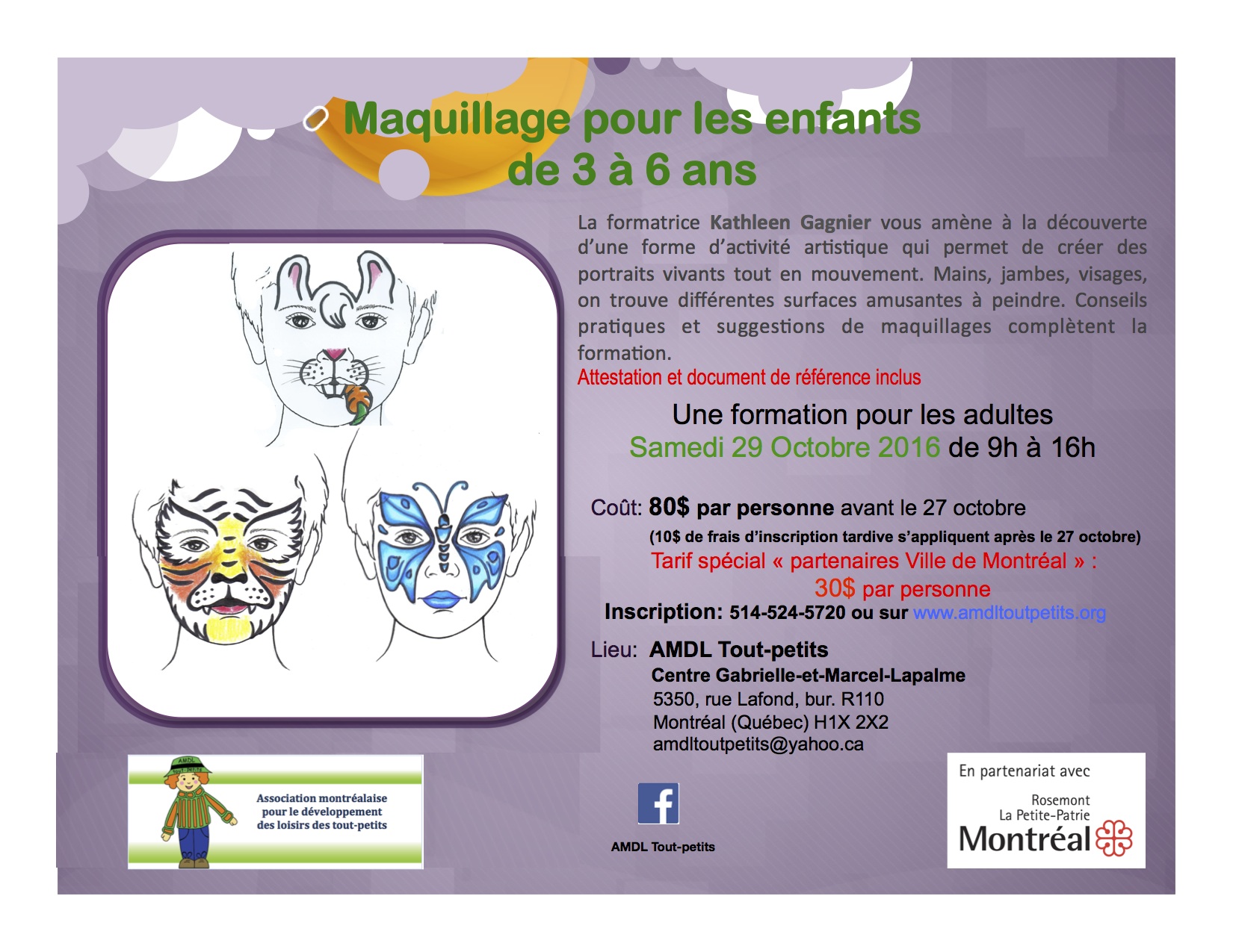 Formation Maquillage pour les enfants de 3 à 6 ans