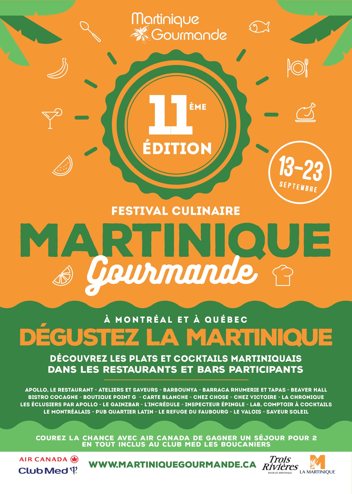 Martinique Gourmande de retour à Montréal pour une 11e édition du 13 au 23 septembre