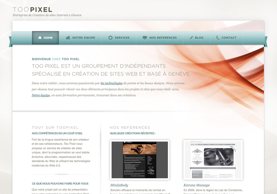 A great web design by Too Pixel Sàrl, Geneva, Switzerland: 
