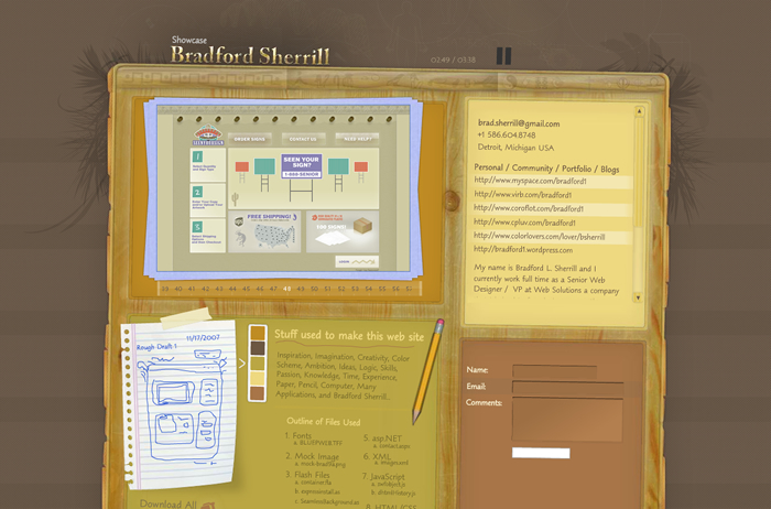 A great web design by Bradford Sherrill, Detroit, MI: 