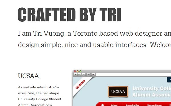 A great web design by Tri Vuong, Toronto, Canada: 