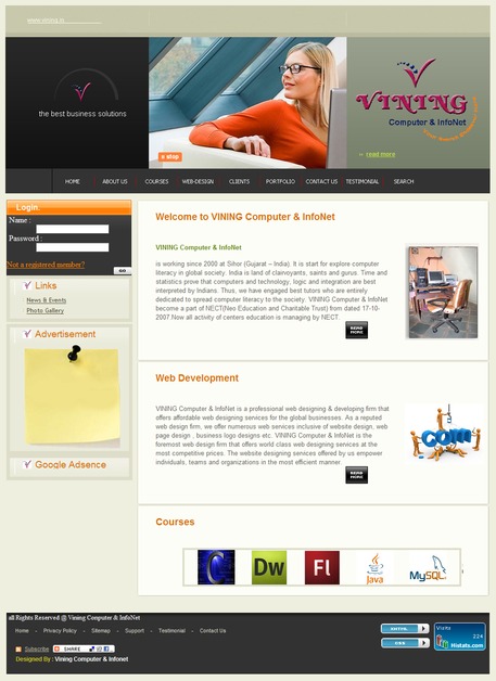 A great web design by VINING Computer & InfoNet, Sihor, India: 