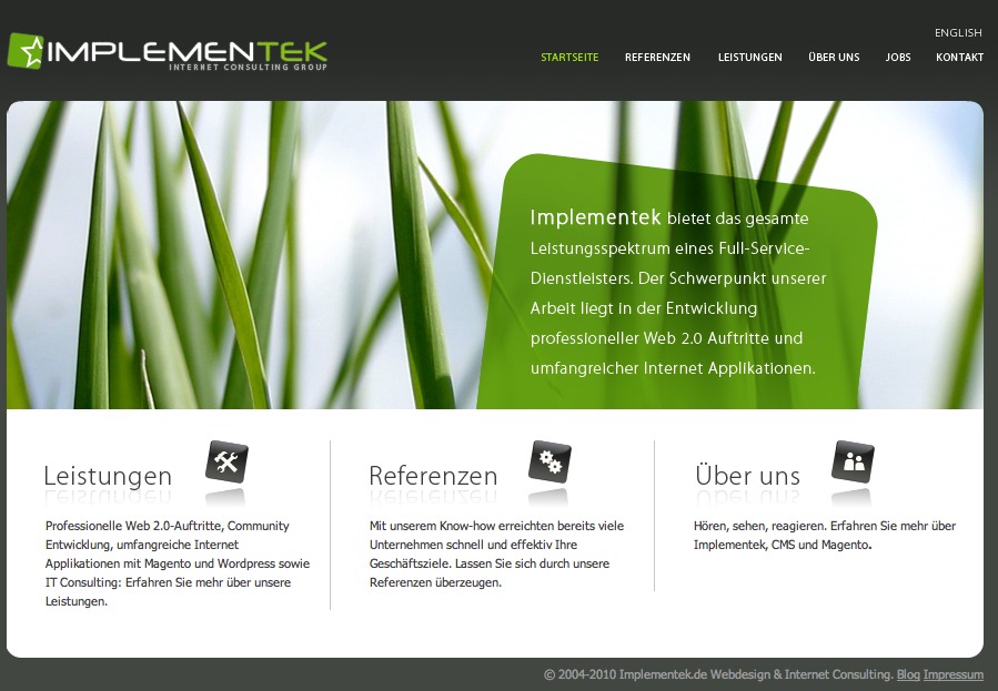 A great web design by Implementek.de, Munich, Germany: 