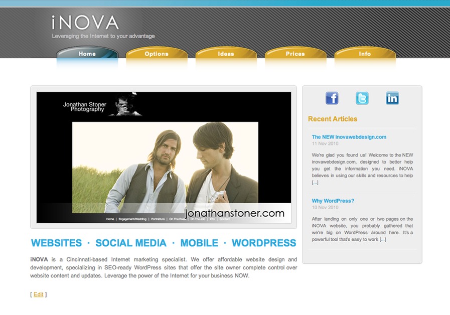 A great web design by iNOVA Web Design, Cincinnati, OH: 