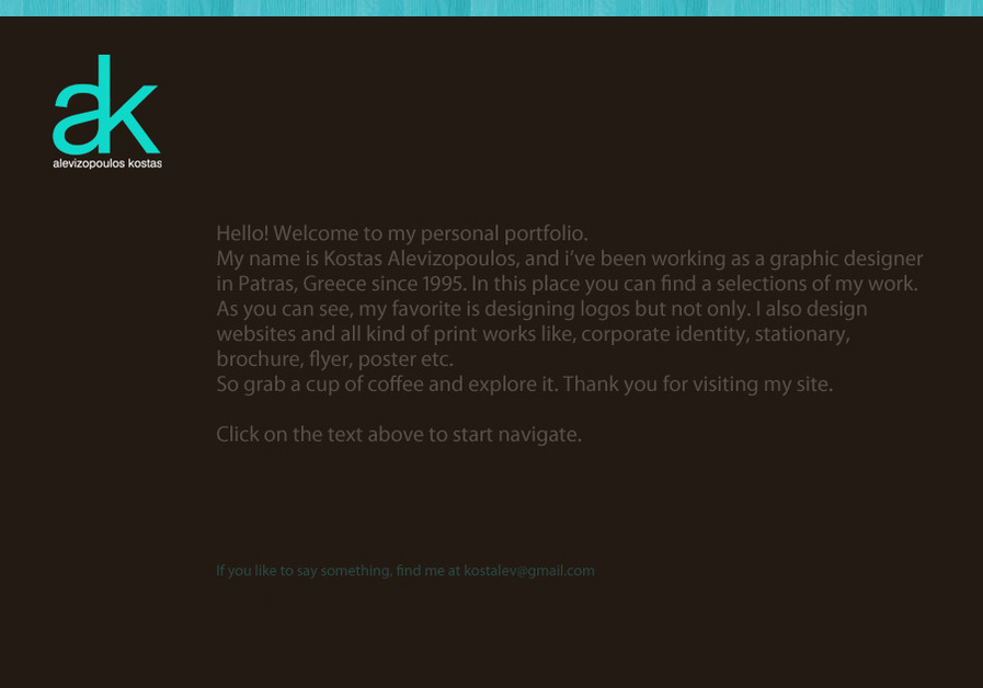A great web design by Kostas Alevizopoulos, Patras, Greece: 