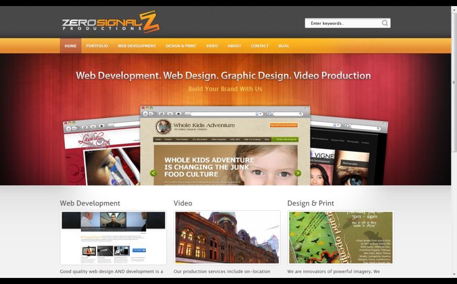 A great web design by Zero Signal Productions, Austin, TX: 