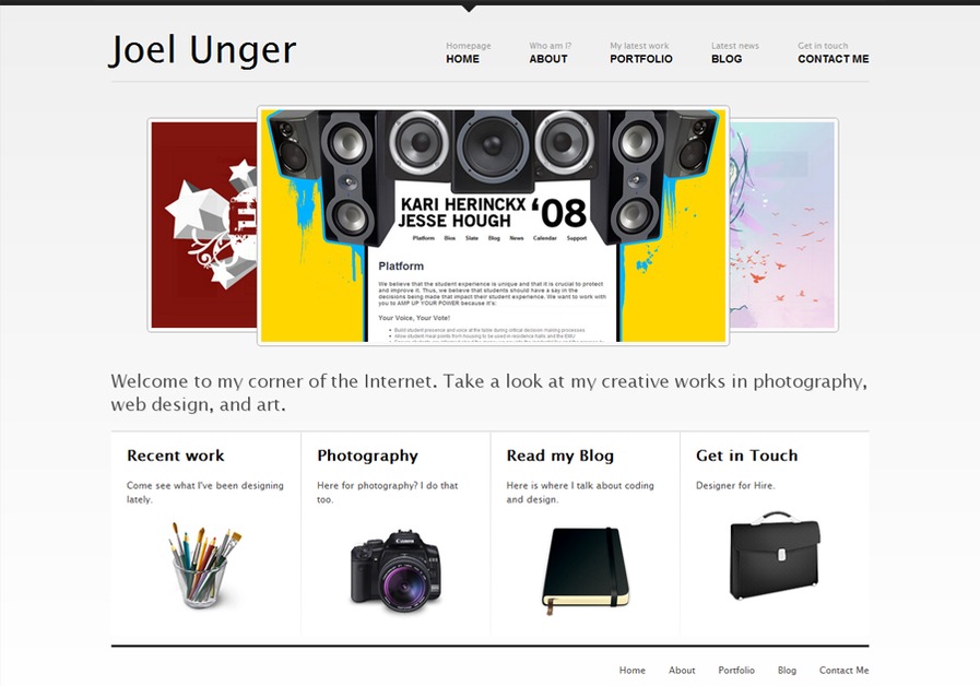 A great web design by Joel Unger, Eugene, OR: 