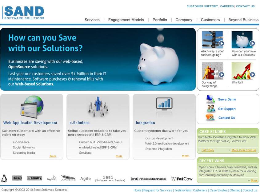 A great web design by Sand Software Solutions, Madison, WI: 