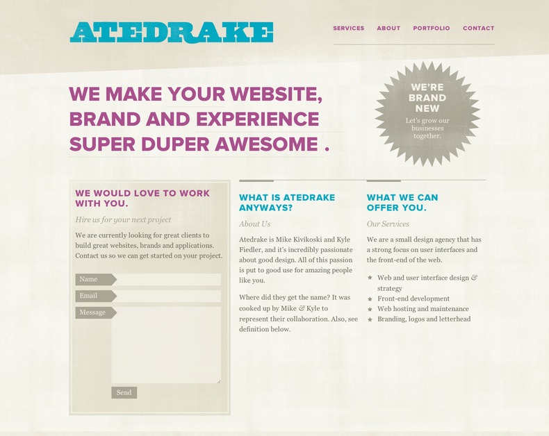 A great web design by Atedrake, Boston, MA: 