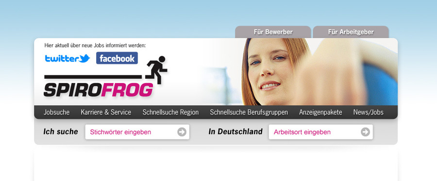A great web design by Jobbörse Spirofrog.de, Munich, Germany: 