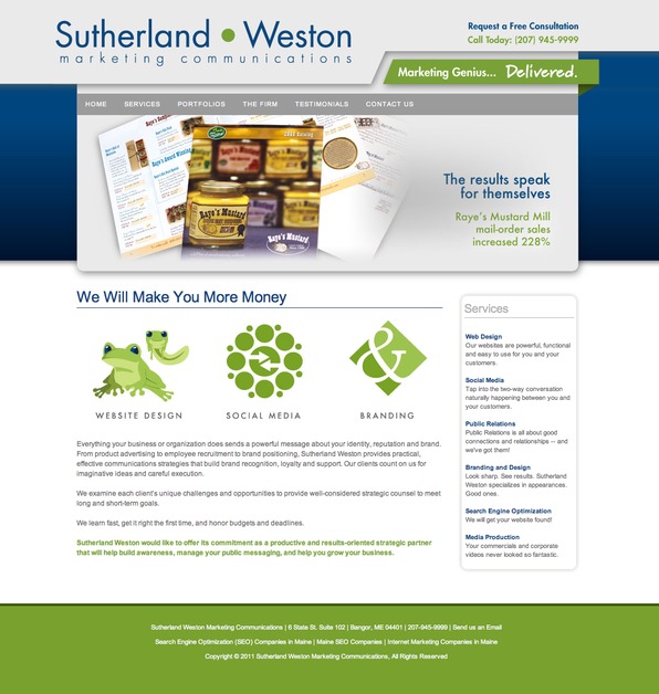 A great web design by Sutherland Weston, Bangor, ME: 