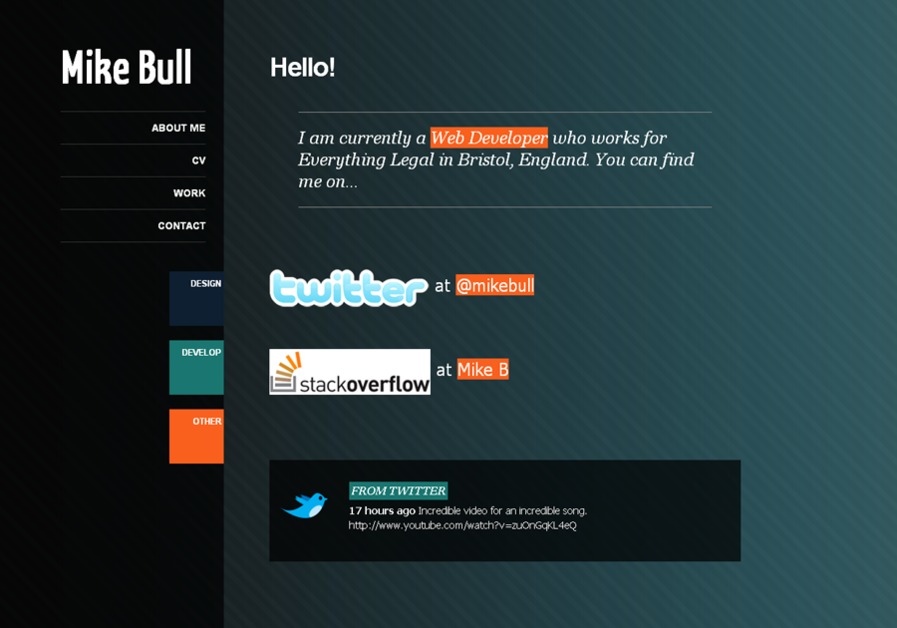 A great web design by Mike Bull, Bristol, United Kingdom: 