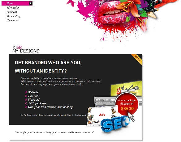 A great web design by Kiss My Designs, Brisbane, Australia: 