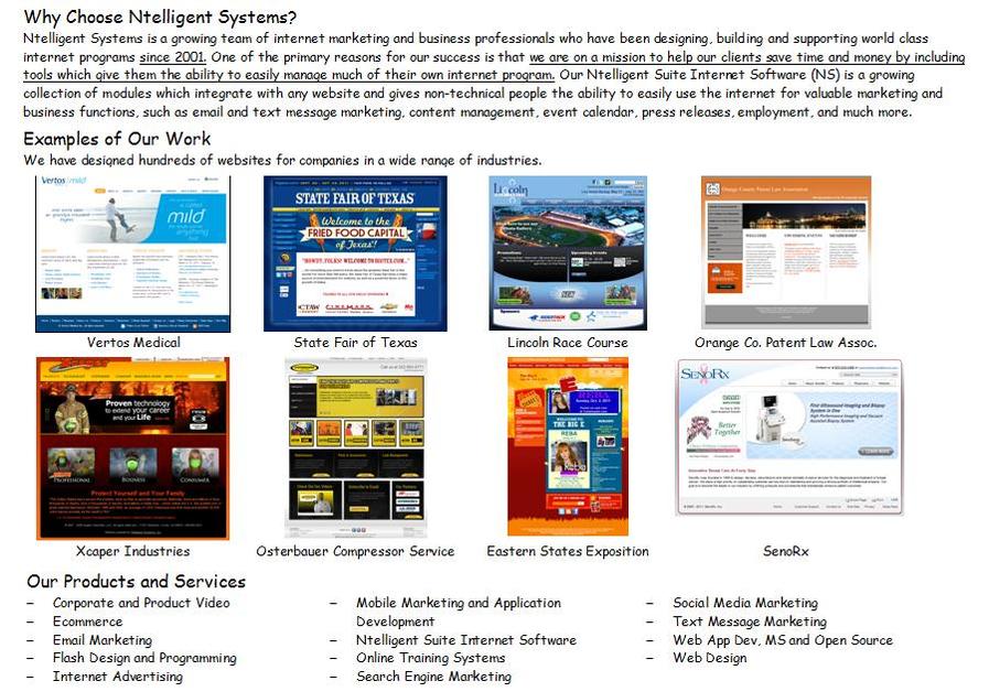 A great web design by Ntelligent Systems, Inc., Los Angeles, CA: 