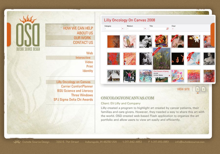 A great web design by Outside Source Design, Indianapolis, IN: 